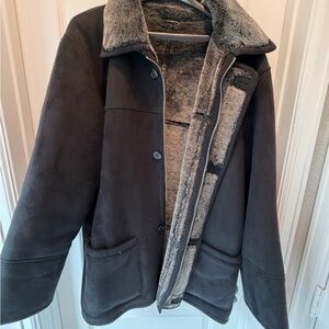 Utex Black Men's Shearling-Lined Field Jacket